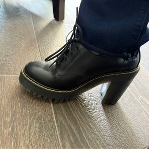 Dr. Martens Black Chunky Heel Lace-Up Shoes